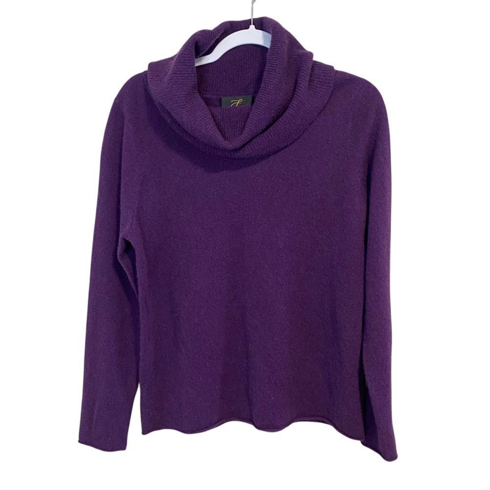 Cashmere - Purple Cowl Neck Sweater - XL (Fits like a large)
